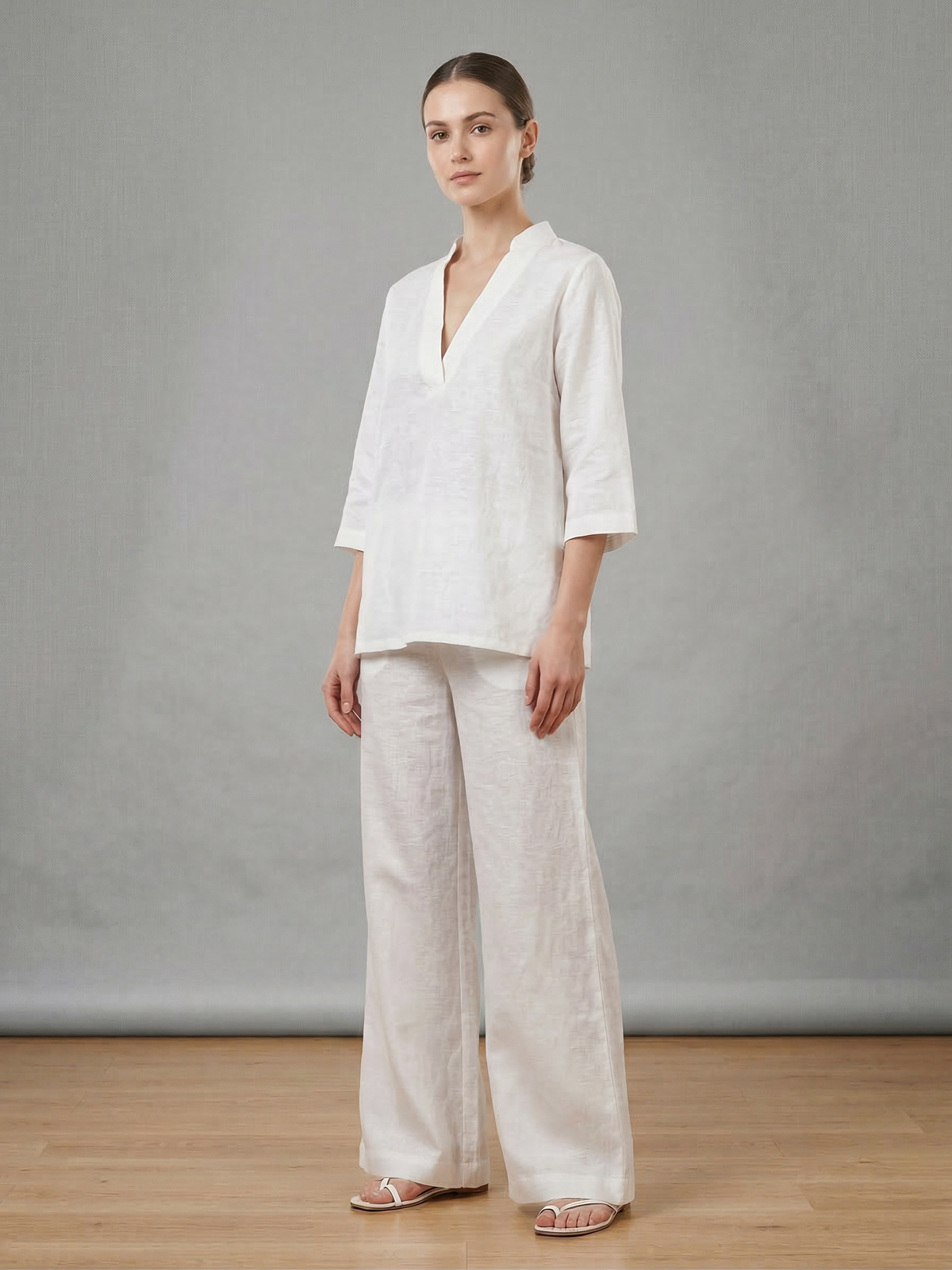 Ivory Linen Cotton Co-ord Set