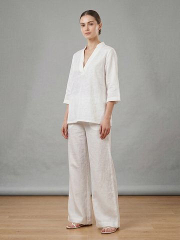 Ivory Linen Cotton Co-ord Set