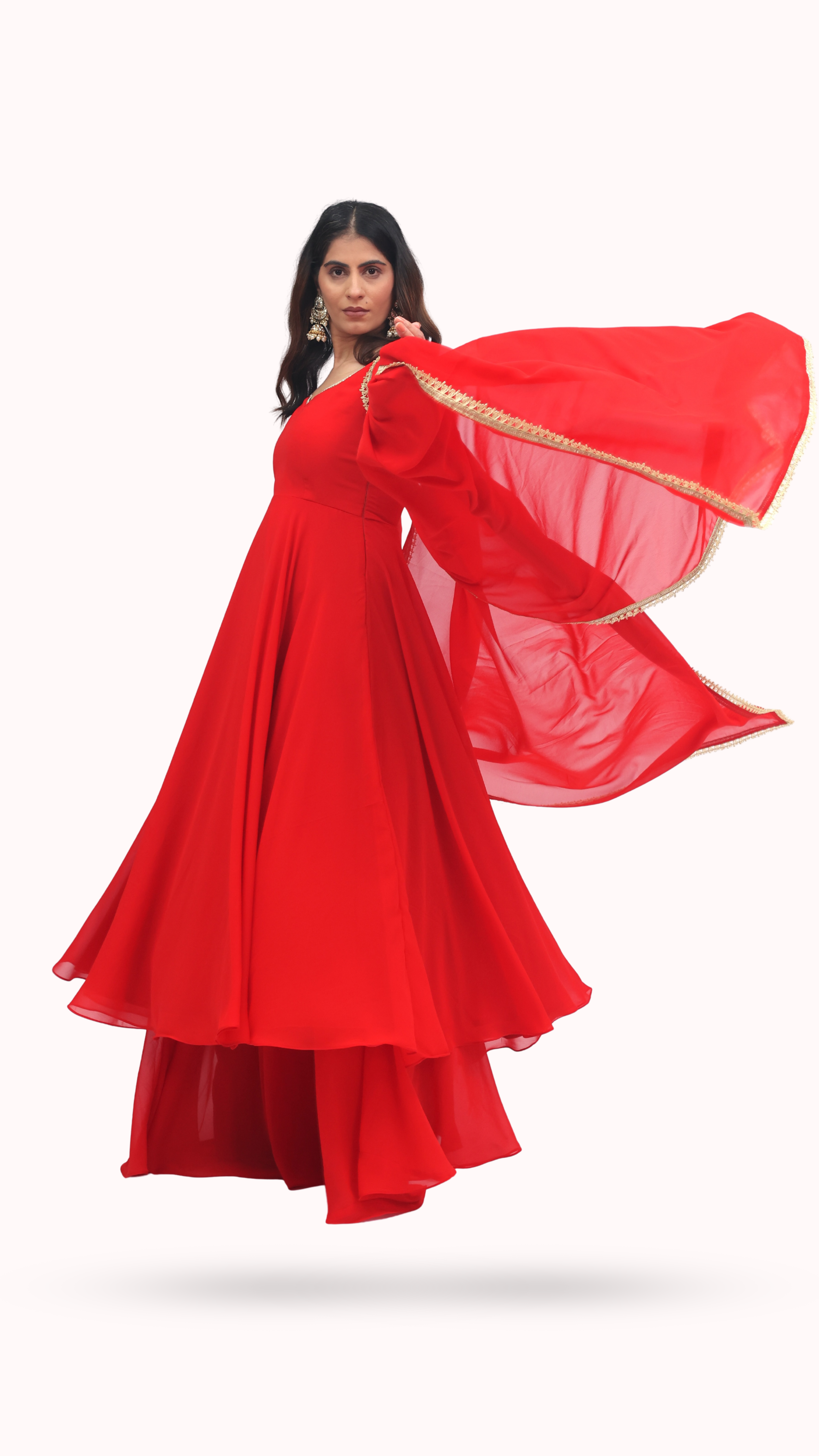 Model in floral dress