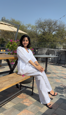 Ivory Linen Cotton Co-ord Set
