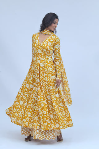 Amber Bloom Angrakha Kurta Set
