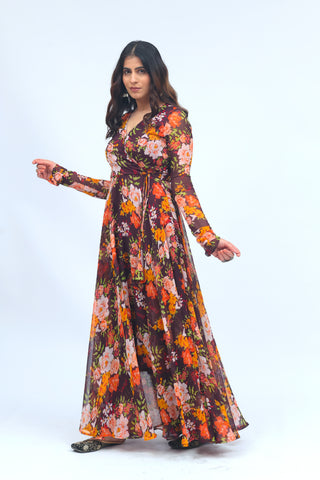 Meher Floral Wrap Anarkali