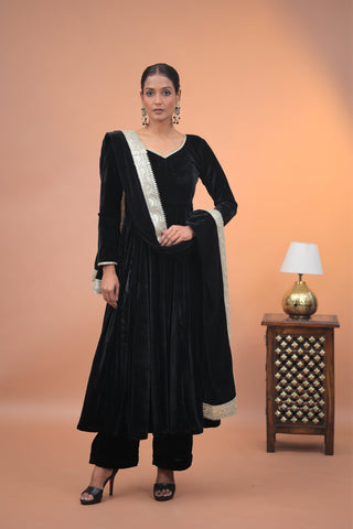Noor Black Velvet Anarkali