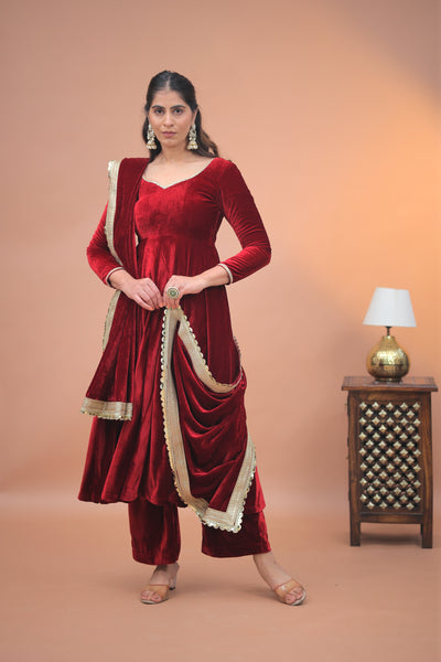 Aarzoo Velvet Anarkali Set