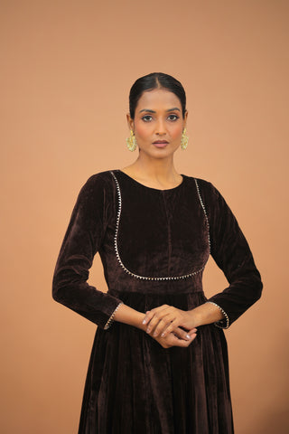 Zareen Cocoa Anarkali Set