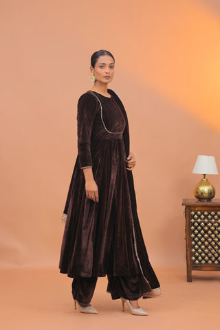 Zareen Cocoa Anarkali Set